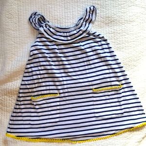 Mini Boden striped swing top / dress in blue stripes, girls 8
